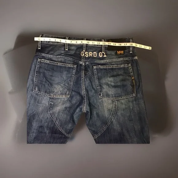 Vintage G Star Custom Capri Biker Jean Shorts Size 36 - Picture 7 of 8